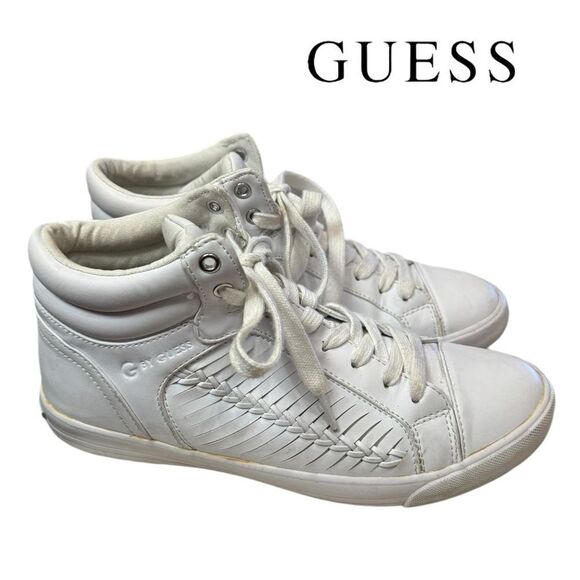 G by Guess Women's White Mid Lace-up Sneakers 8.5 - Picture 2 of 6